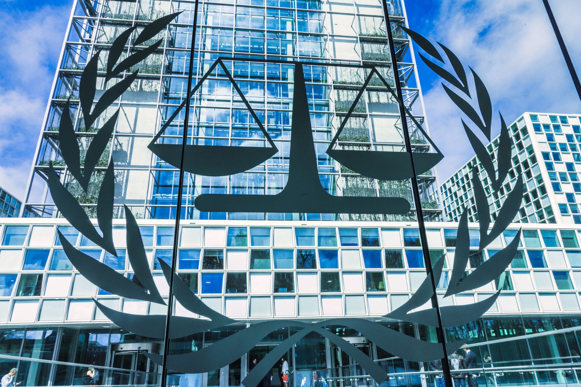 Logo icc international criminal court building colors